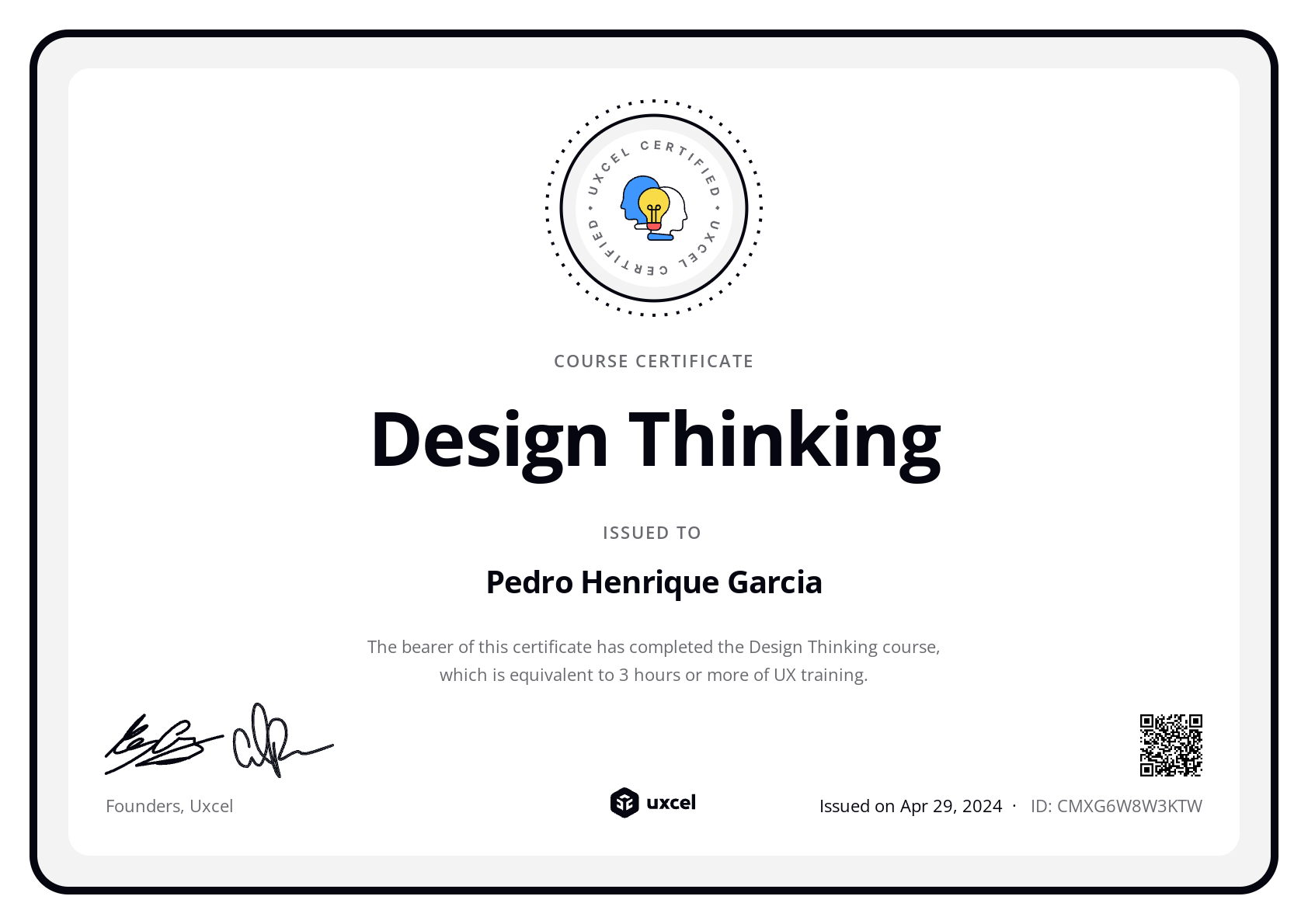 Pedro Henrique Garcia's certificate